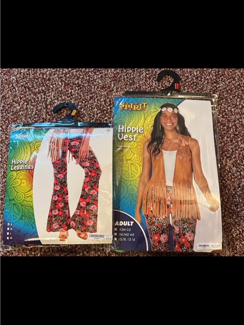 Spirit Women's Pink Floral Hippie Bell Bottom Pants and Vest